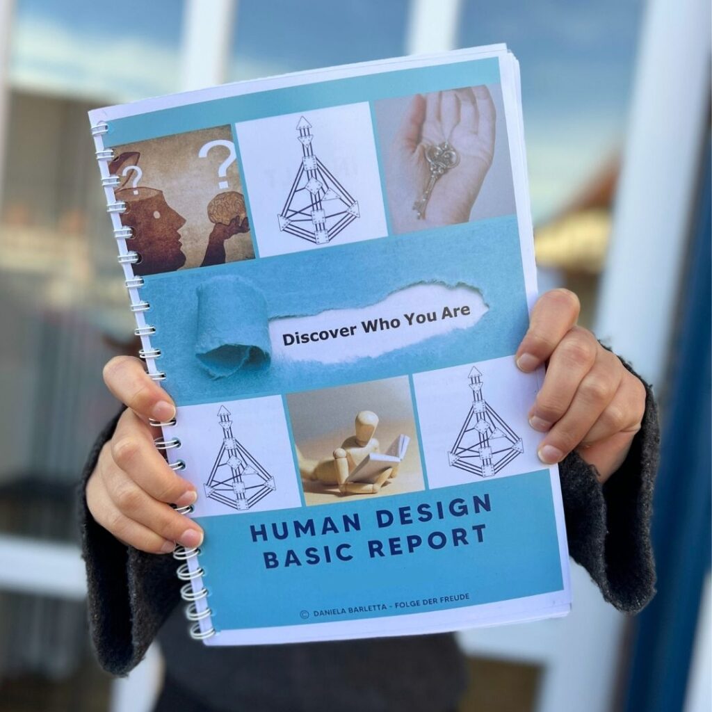 Die Human Design Analyse ausgedruckt in Spiralbindung.
